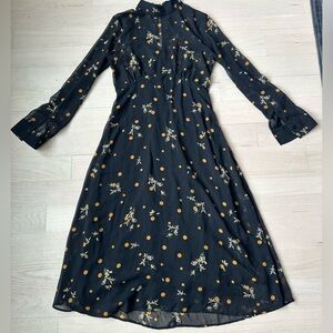 Zara Black Dress with Yellow Accents